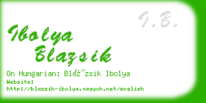 ibolya blazsik business card